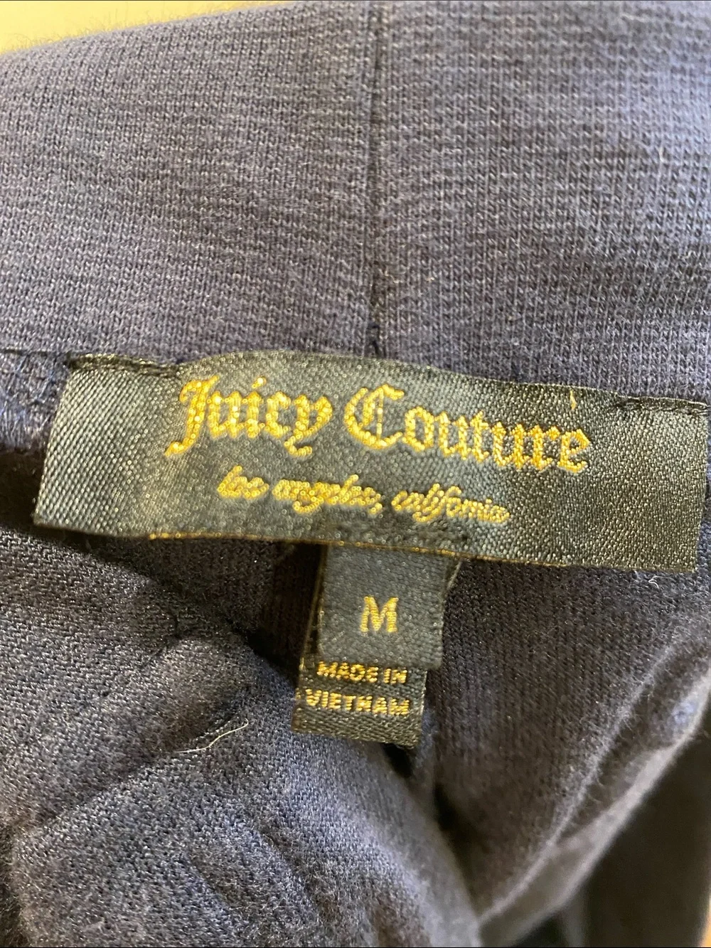 Juicy Couture Navy Velour Drawstring Joggers With Pockets Size M